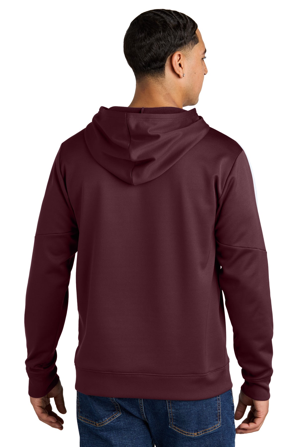 Sport-Tek Sport-Wick Fleece United Pullover Hoodie - Maroon/ White