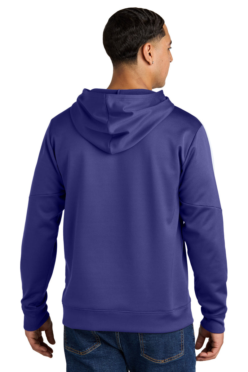 Sport-Tek Sport-Wick Fleece United Pullover Hoodie - Purple/ White