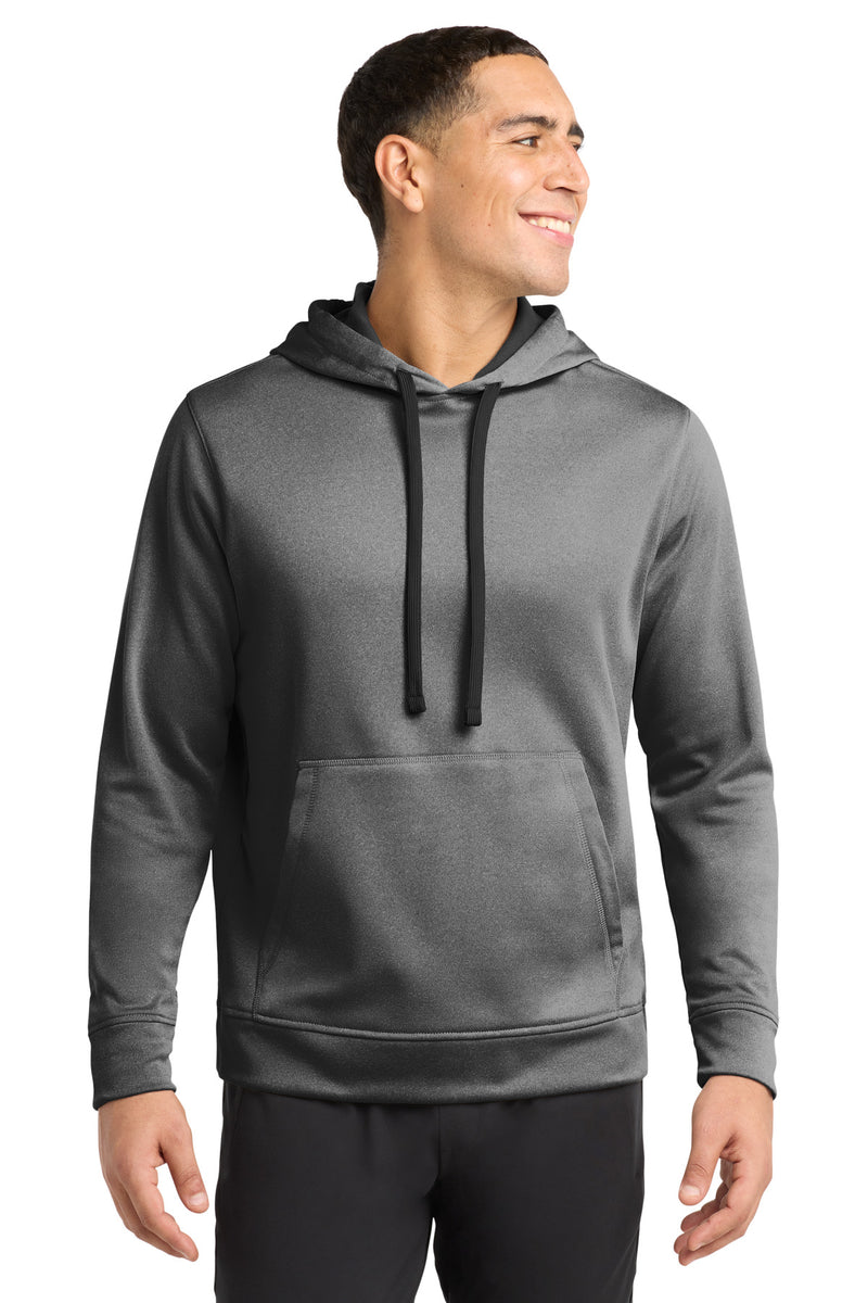 Sport-Tek  PosiCharge  Sport-Wick  Heather Fleece Hooded Pullover - Black Heather