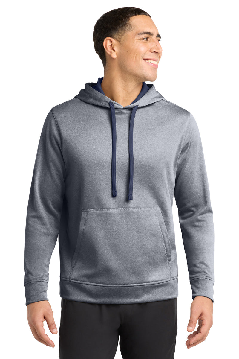 Sport-Tek  PosiCharge  Sport-Wick  Heather Fleece Hooded Pullover - True Navy Heather