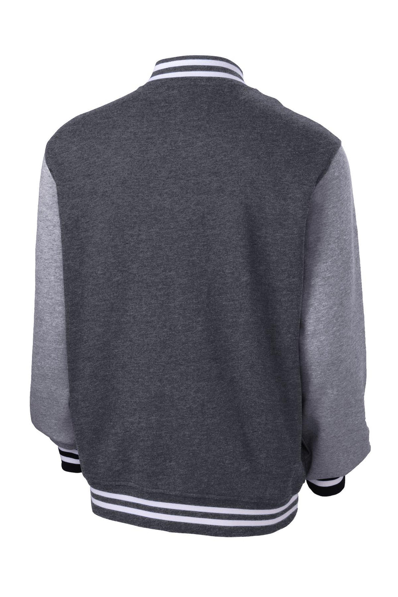 Sport-Tek Fleece Letterman Jacket - Graphite Heather/ Vintage Heather