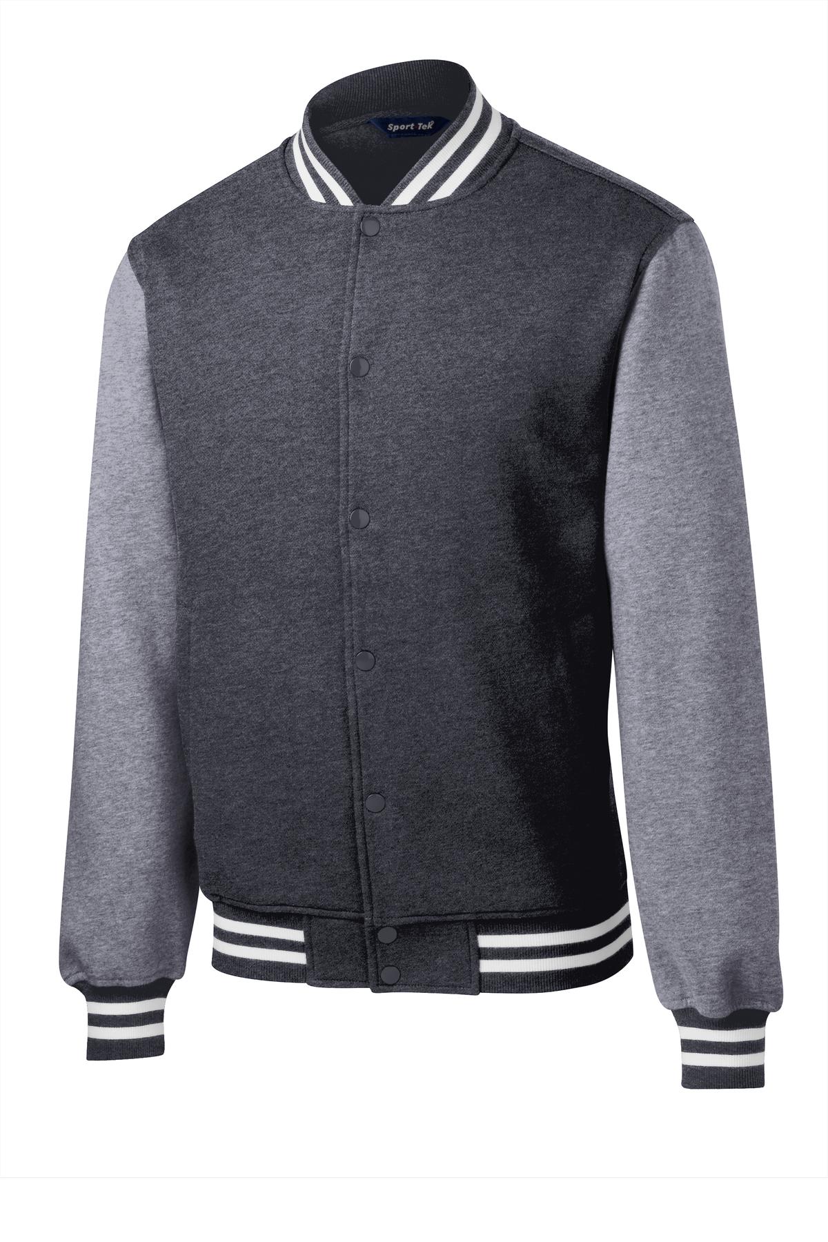 Sport-Tek Fleece Letterman Jacket - Graphite Heather/ Vintage Heather