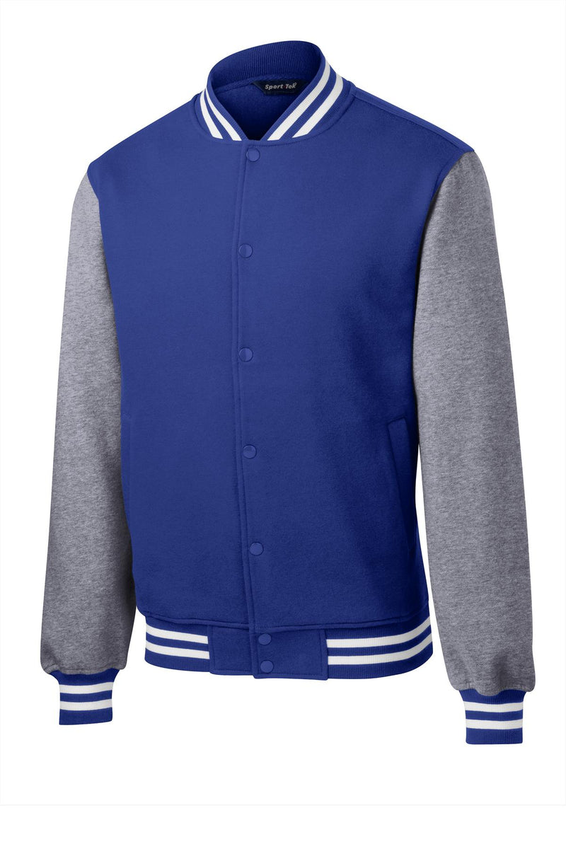 Sport-Tek Fleece Letterman Jacket - True Royal/ Vintage Heather