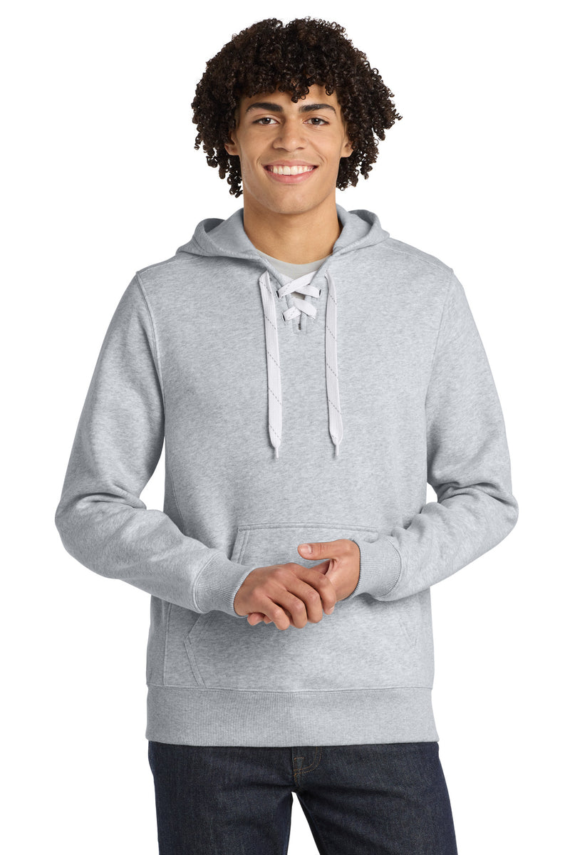 Sport-Tek Lace Up Pullover Hooded Sweatshirt - Athletic Heather