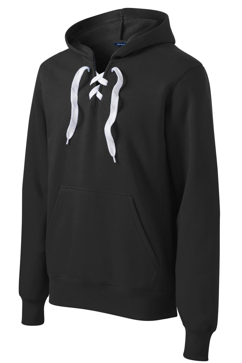 Sport-Tek Lace Up Pullover Hooded Sweatshirt - Black