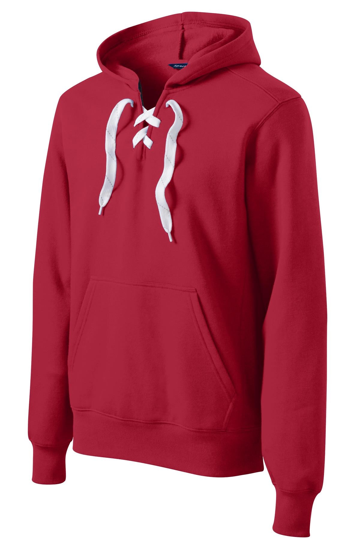 Sport-Tek Lace Up Pullover Hooded Sweatshirt - Deep Red
