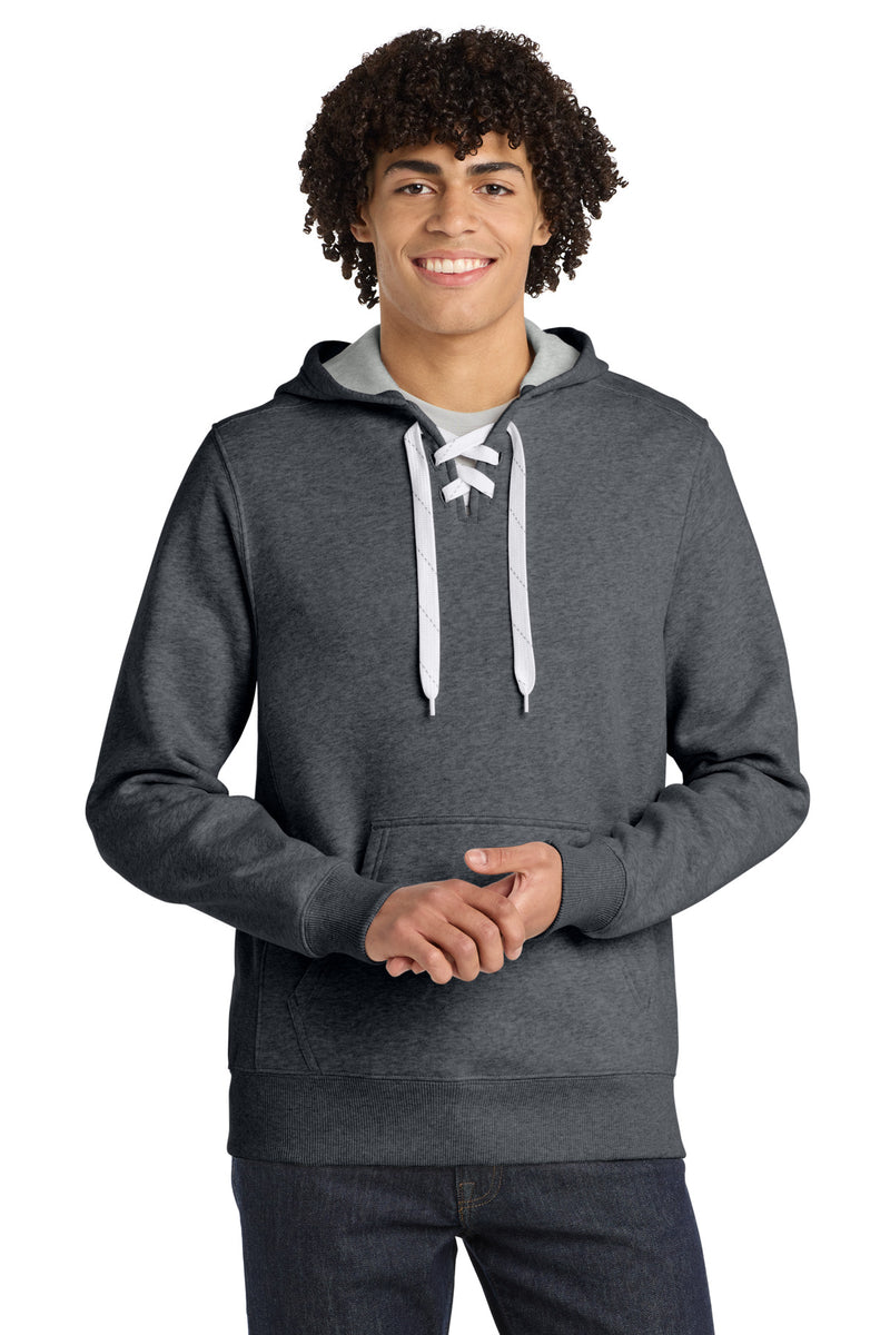 Sport-Tek Lace Up Pullover Hooded Sweatshirt - Graphite Heather