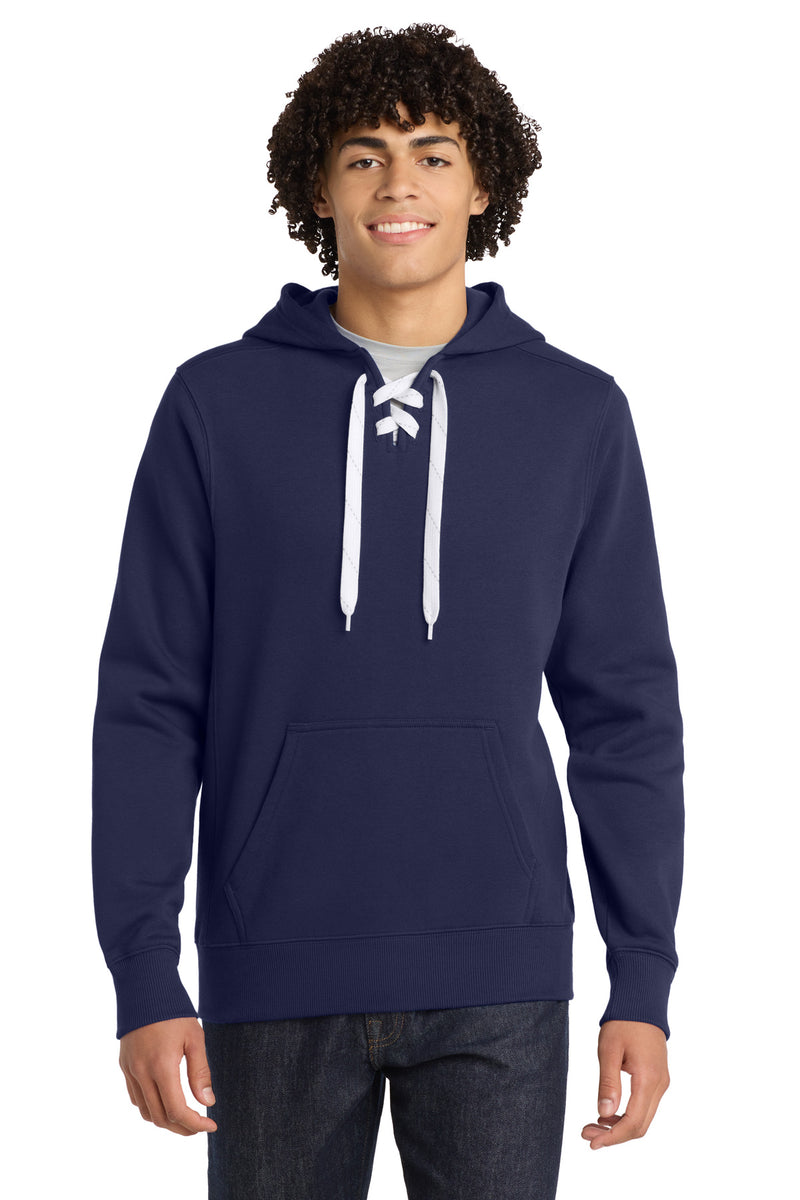 Sport-Tek Lace Up Pullover Hooded Sweatshirt - True Navy