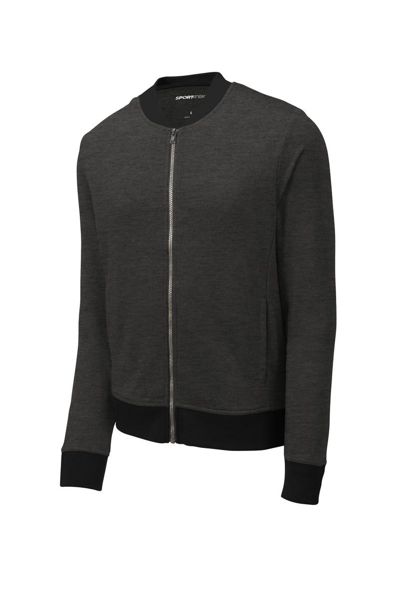 Sport-Tek  Lightweight French Terry Bomber - Heather Black