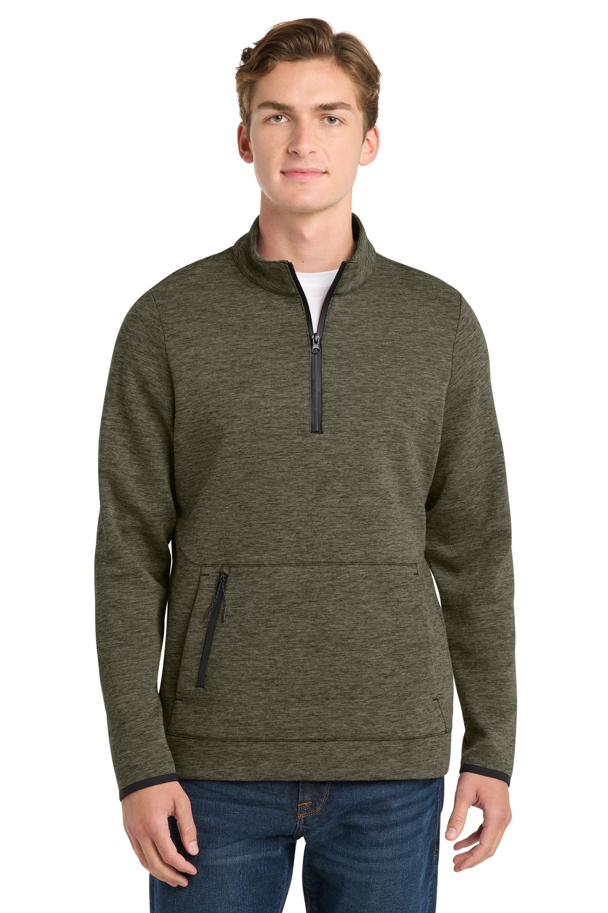 Sport-Tek  Triumph 1/4-Zip Pullover - Olive Heather