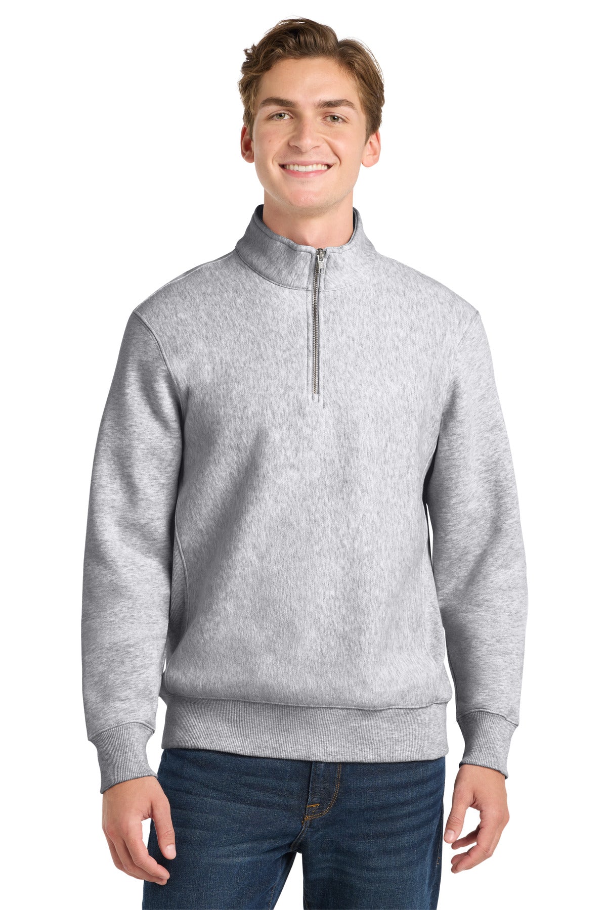 Sport-Tek Super Heavyweight 1/4-Zip Pullover Sweatshirt - Athletic Heather