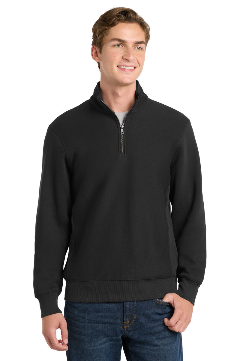 Sport-Tek Super Heavyweight 1/4-Zip Pullover Sweatshirt - Black