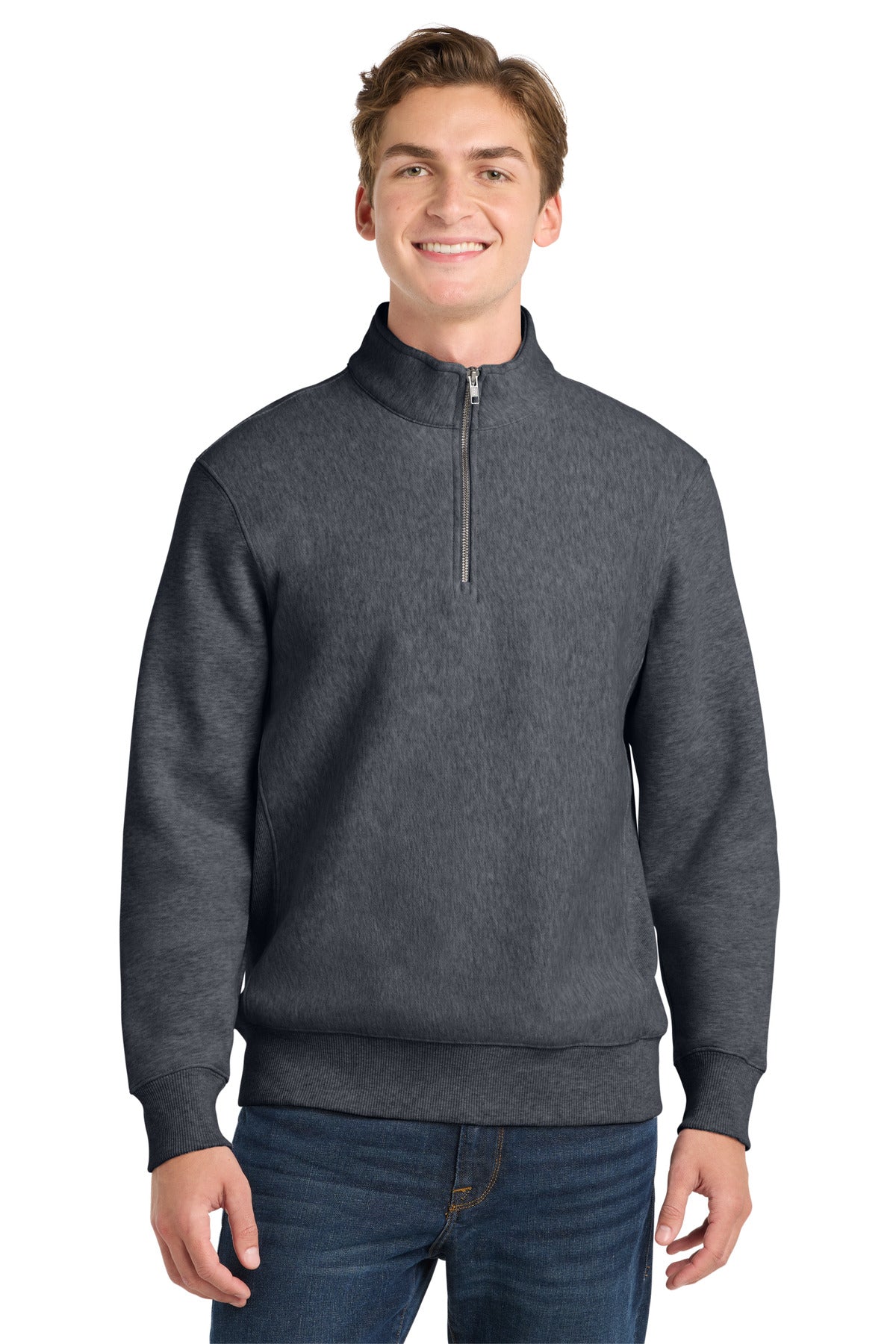 Sport-Tek Super Heavyweight 1/4-Zip Pullover Sweatshirt - Graphite Heather
