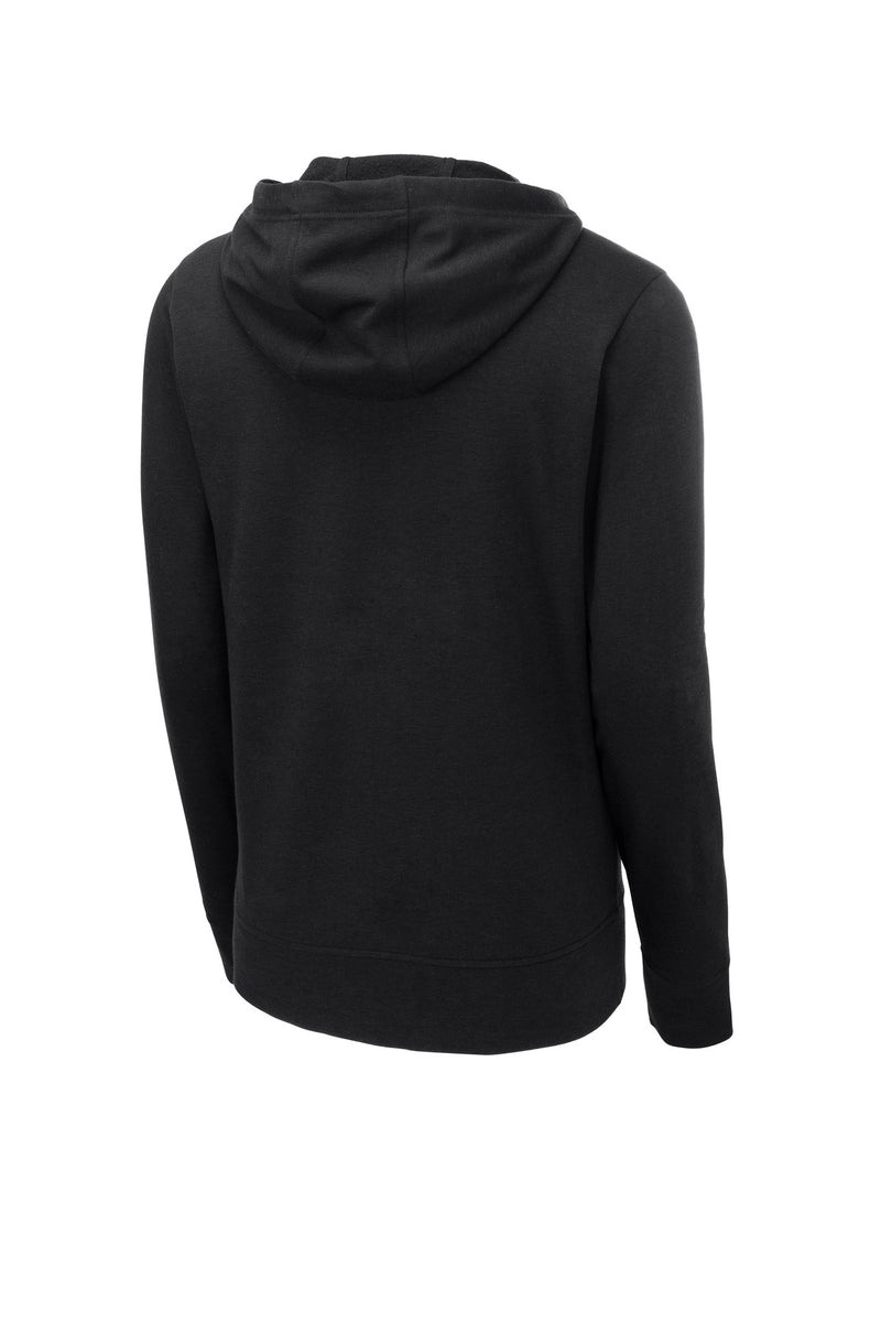 Sport-Tek  PosiCharge  Tri-Blend Wicking Fleece Full-Zip Hooded Jacket - Black Triad Solid
