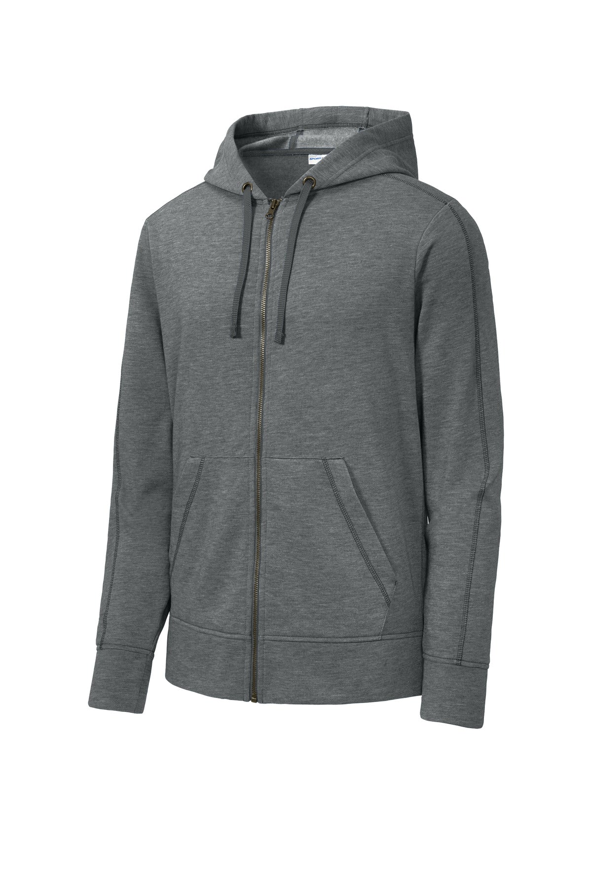 Sport-Tek  PosiCharge  Tri-Blend Wicking Fleece Full-Zip Hooded Jacket - Dark Grey Heather