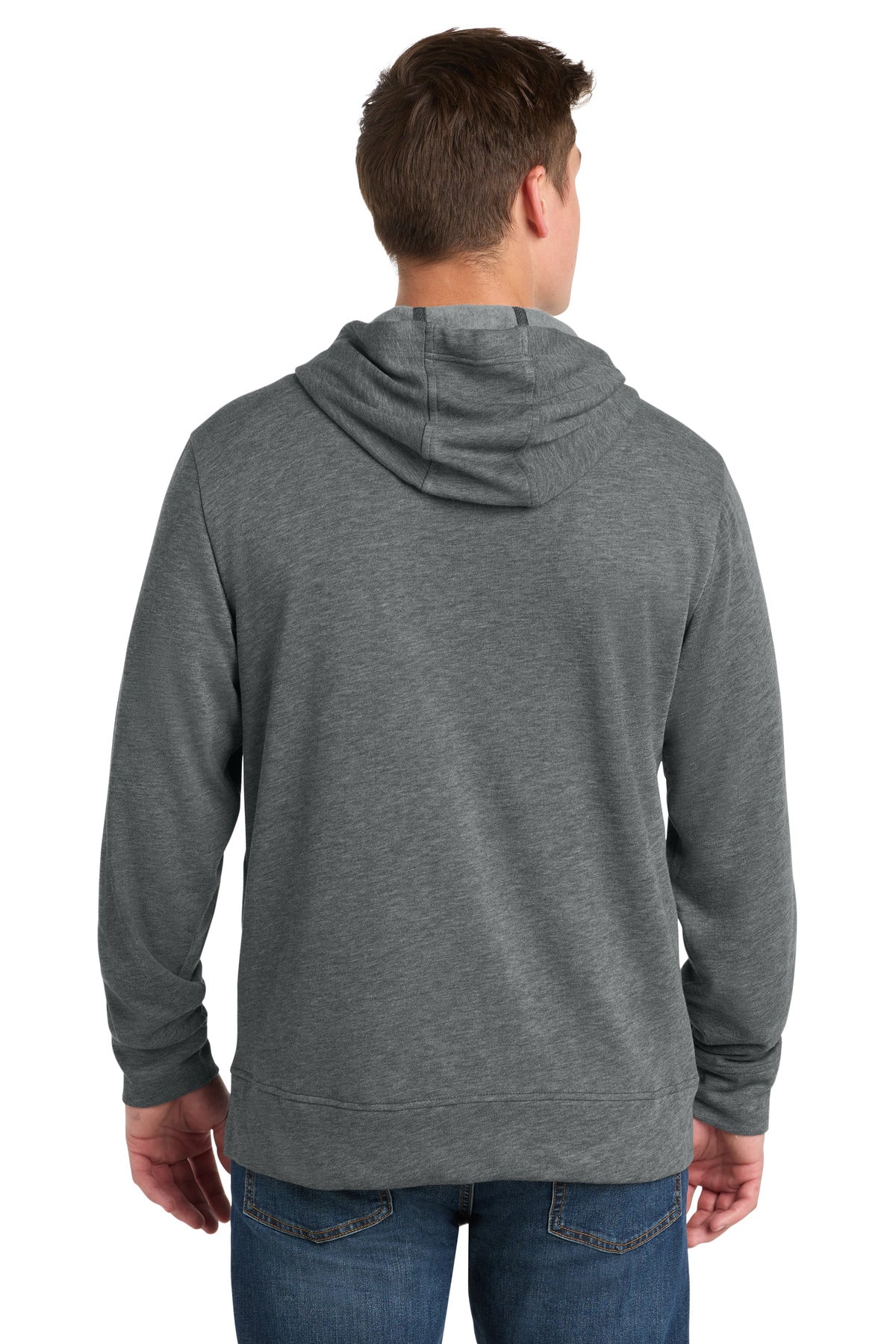 Sport-Tek  PosiCharge  Tri-Blend Wicking Fleece Full-Zip Hooded Jacket - Dark Grey Heather