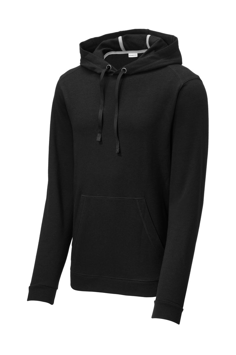 Sport-Tek  PosiCharge  Tri-Blend Wicking Fleece Hooded Pullover - Black Triad Solid