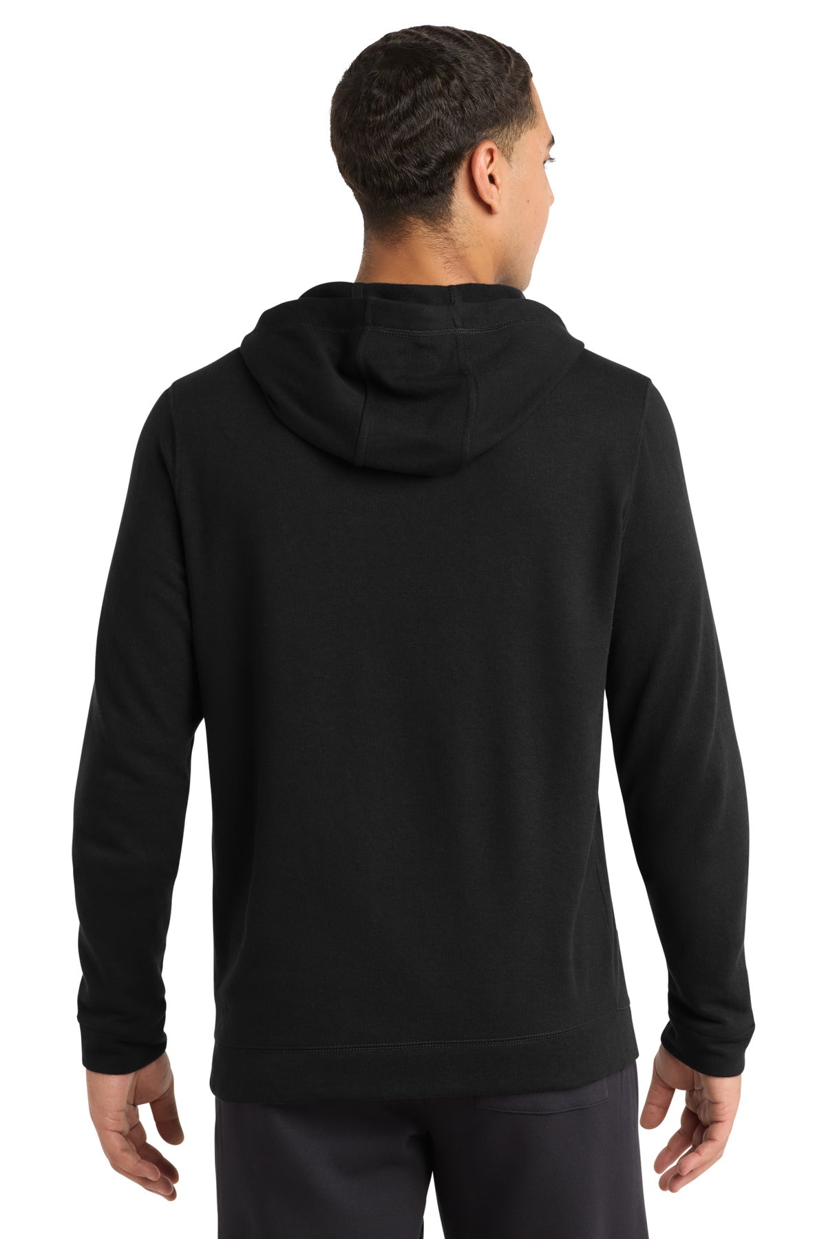 Sport-Tek  PosiCharge  Tri-Blend Wicking Fleece Hooded Pullover - Black Triad Solid