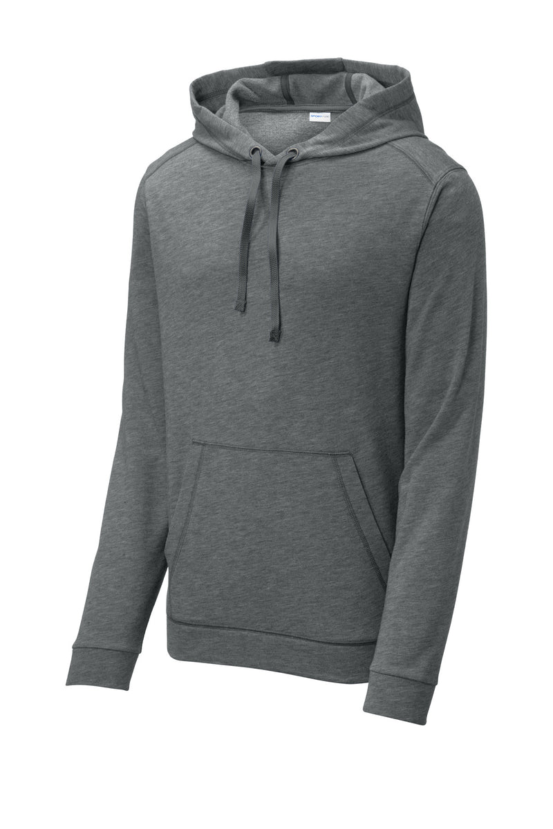 Sport-Tek  PosiCharge  Tri-Blend Wicking Fleece Hooded Pullover - Dark Grey Heather