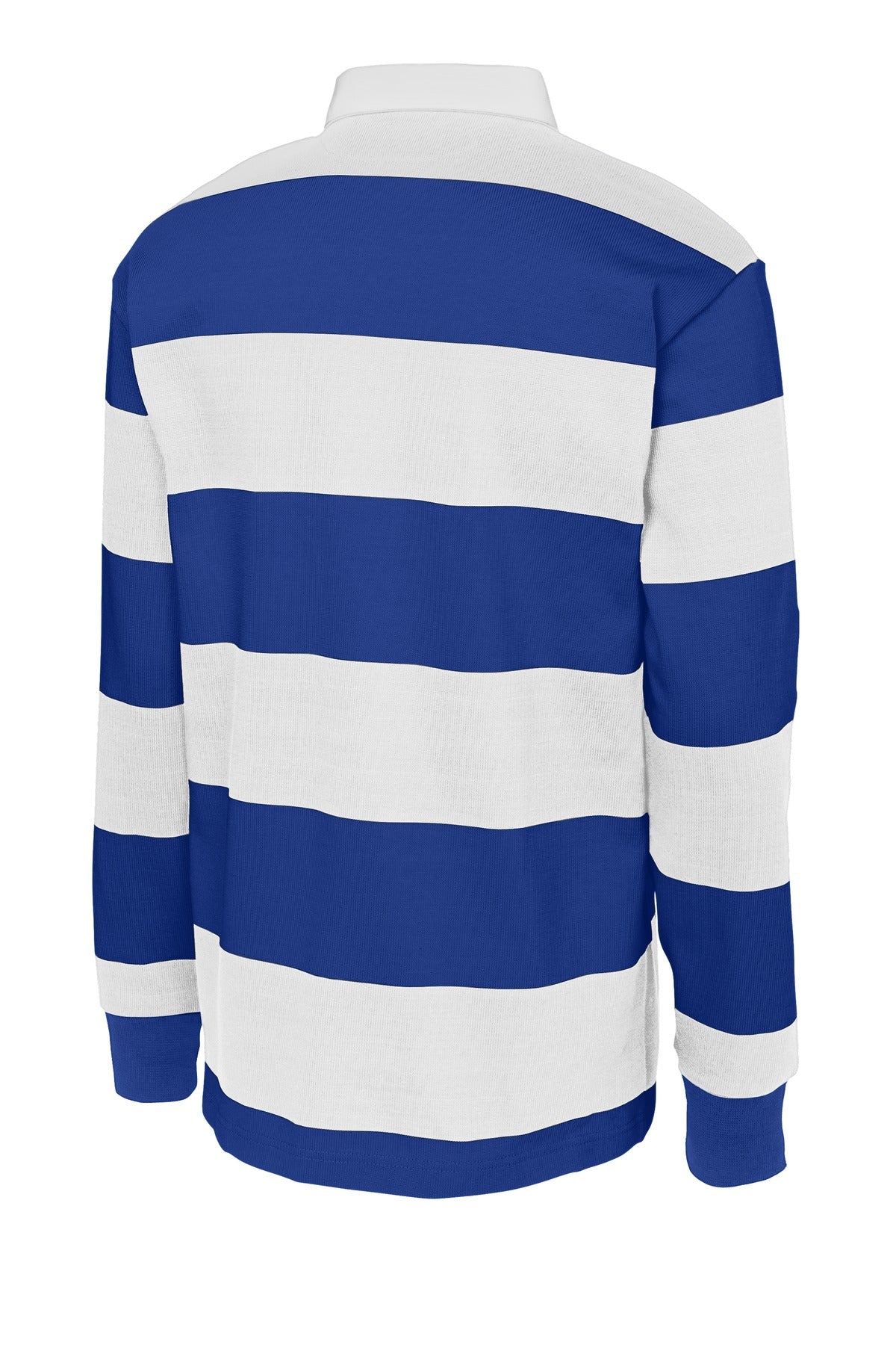 Sport-Tek Classic Long Sleeve Rugby Polo - True Royal/ White