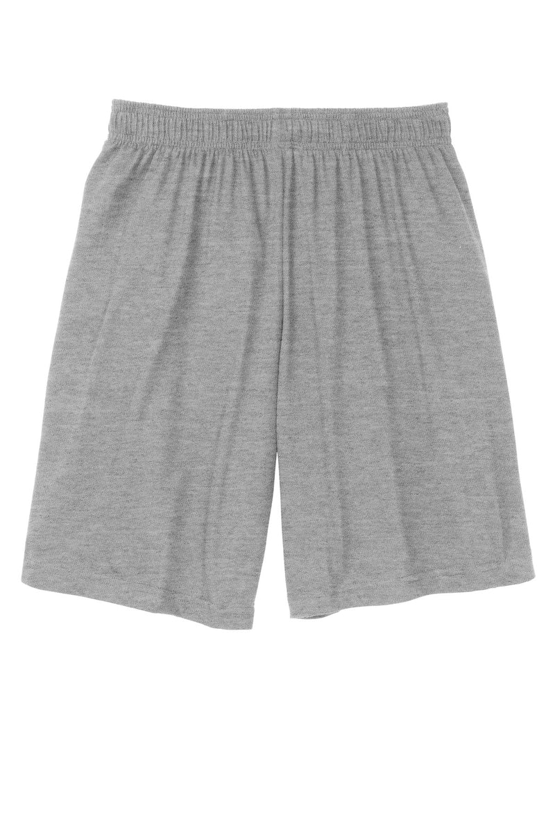 Sport-Tek Jersey Knit Short with Pockets - Heather Grey