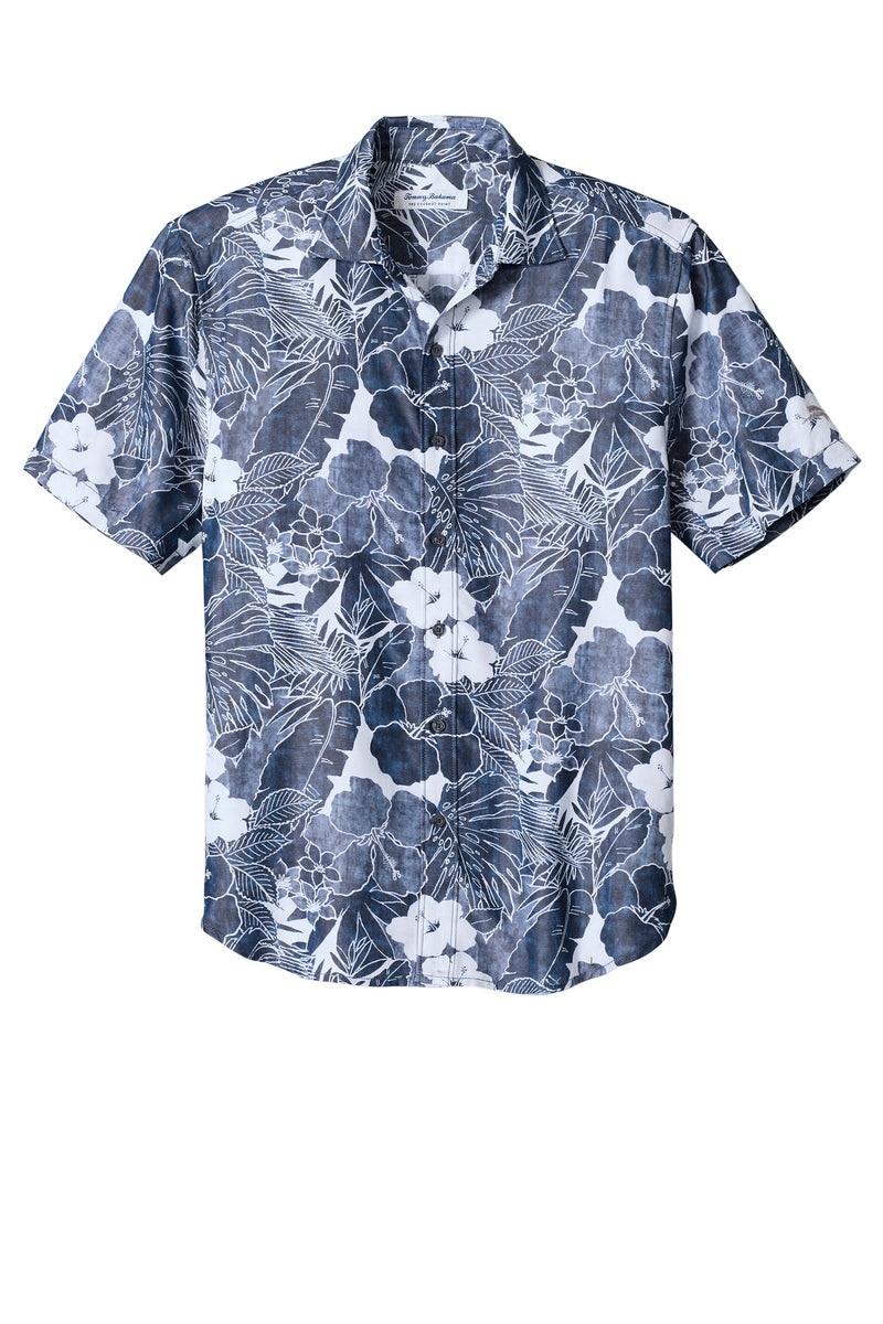 Tommy Bahama Coconut Point Playa Flora Short Sleeve Shirt - Blue Note