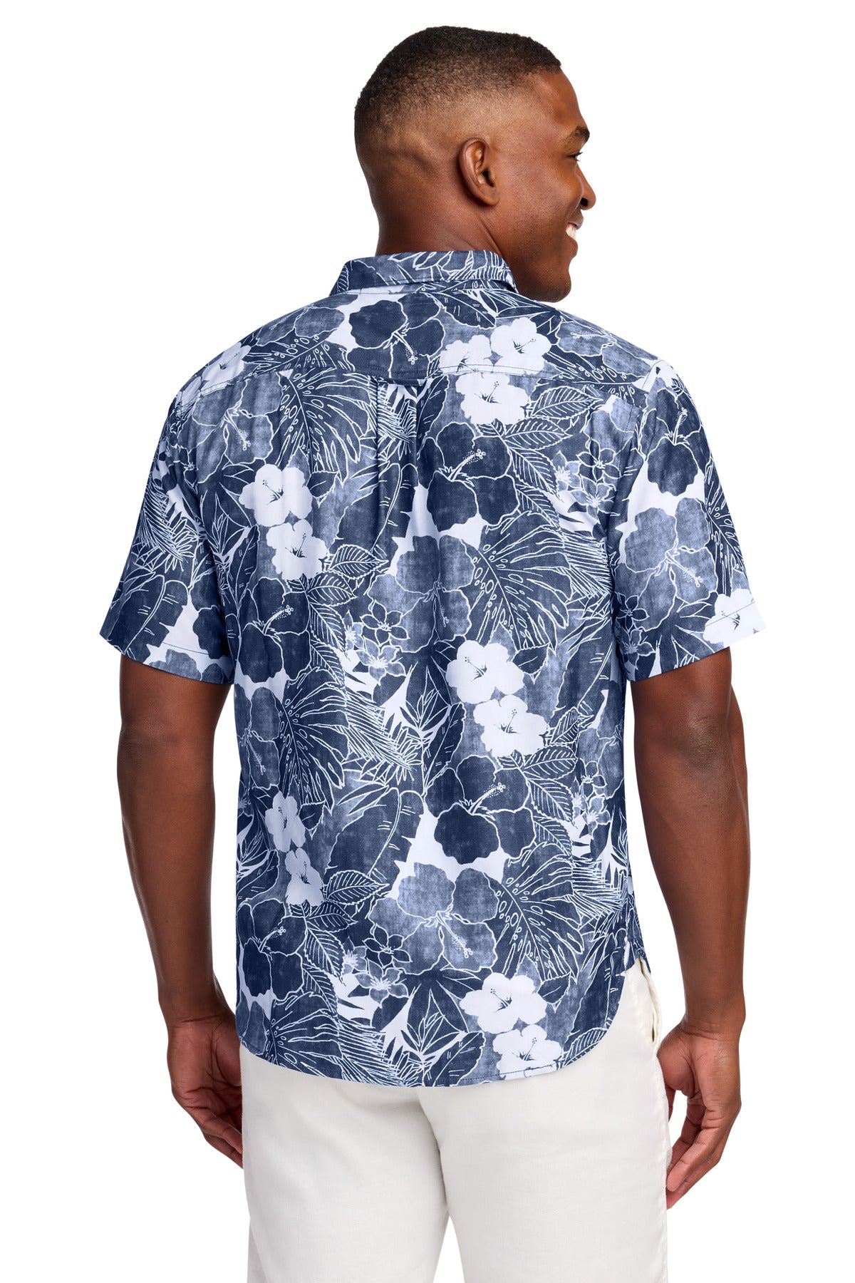 Tommy Bahama Coconut Point Playa Flora Short Sleeve Shirt - Blue Note