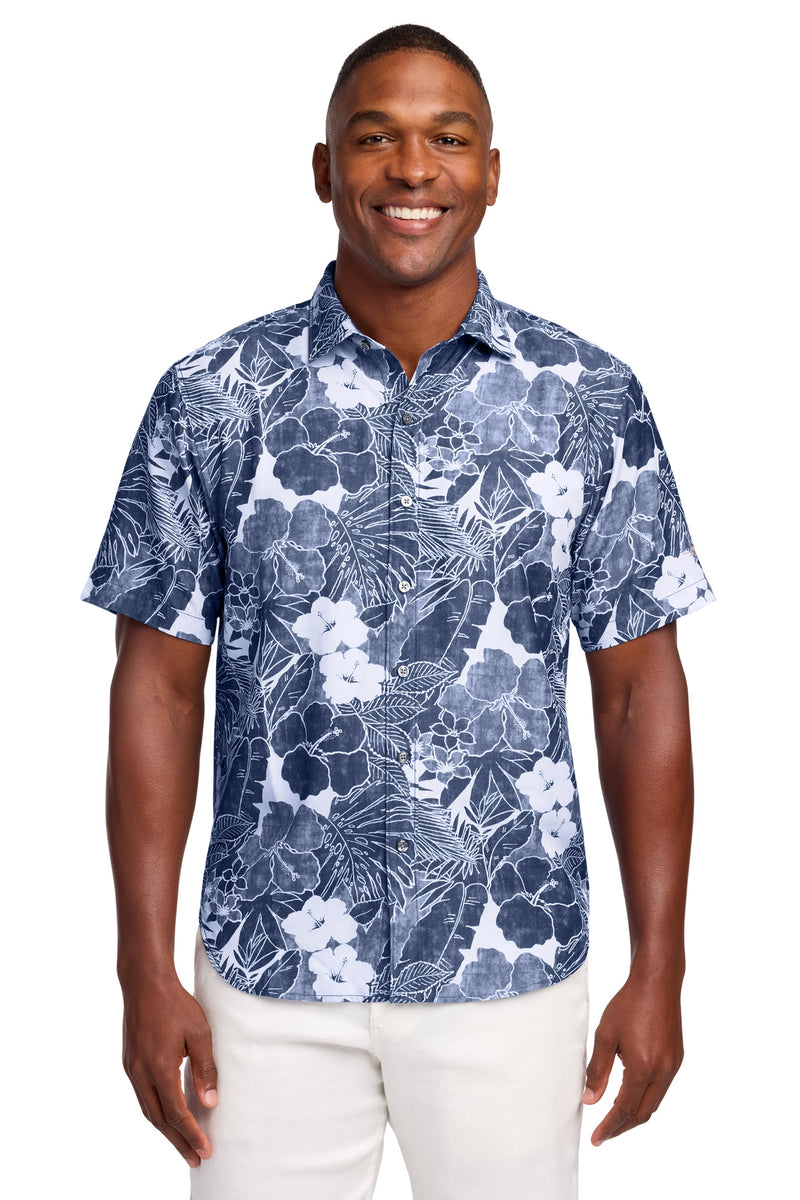Tommy Bahama Coconut Point Playa Flora Short Sleeve Shirt - Blue Note
