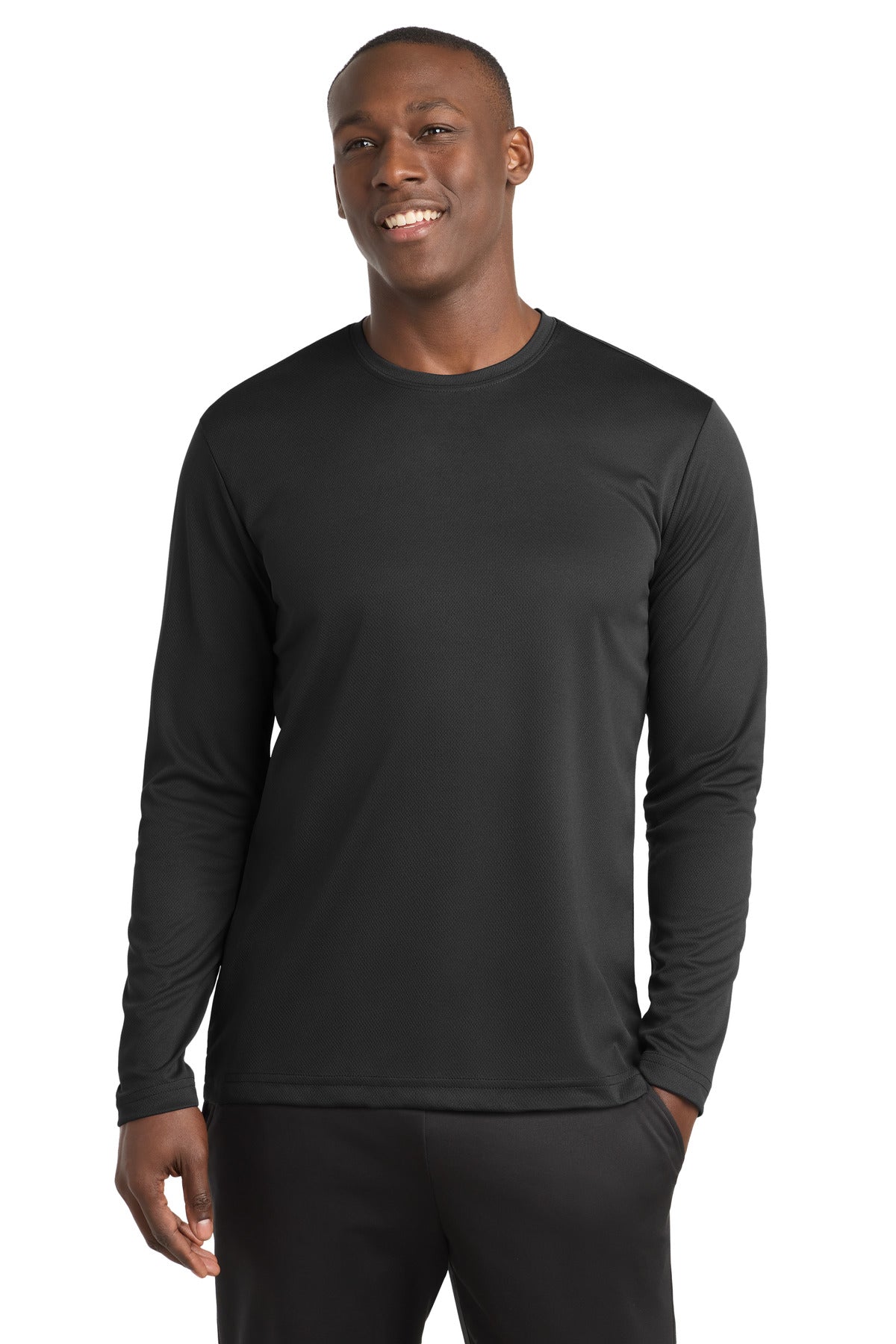 Sport-Tek PosiCharge RacerMesh Long Sleeve Tee - Black