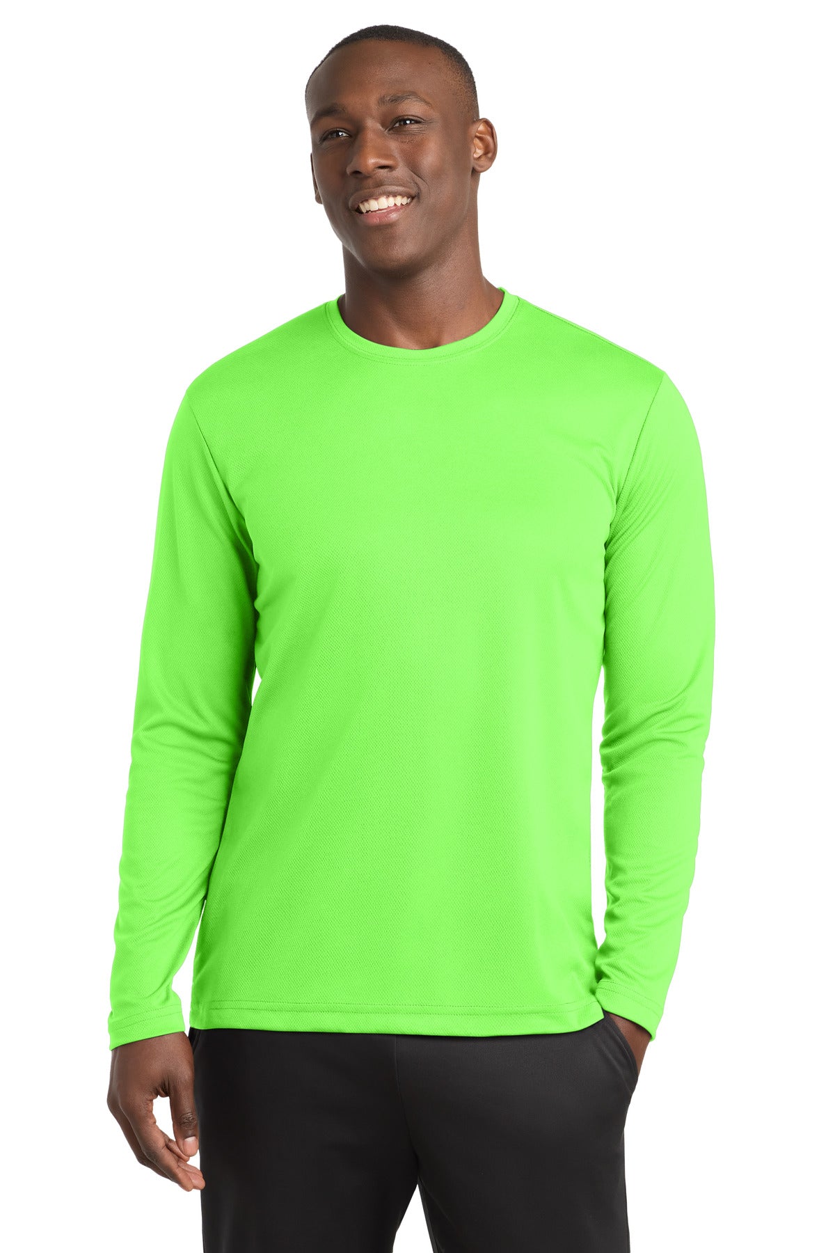 Sport-Tek PosiCharge RacerMesh Long Sleeve Tee - Neon Green