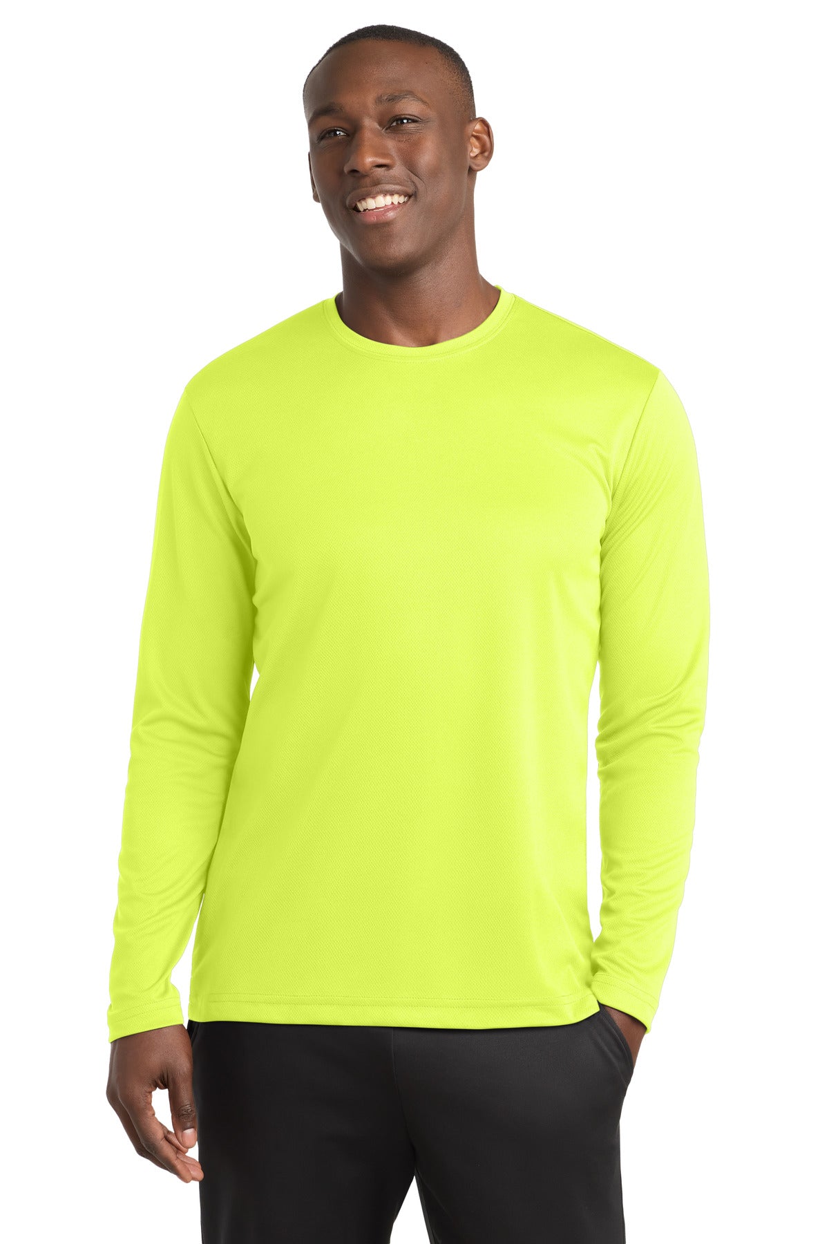 Sport-Tek PosiCharge RacerMesh Long Sleeve Tee - Neon Yellow