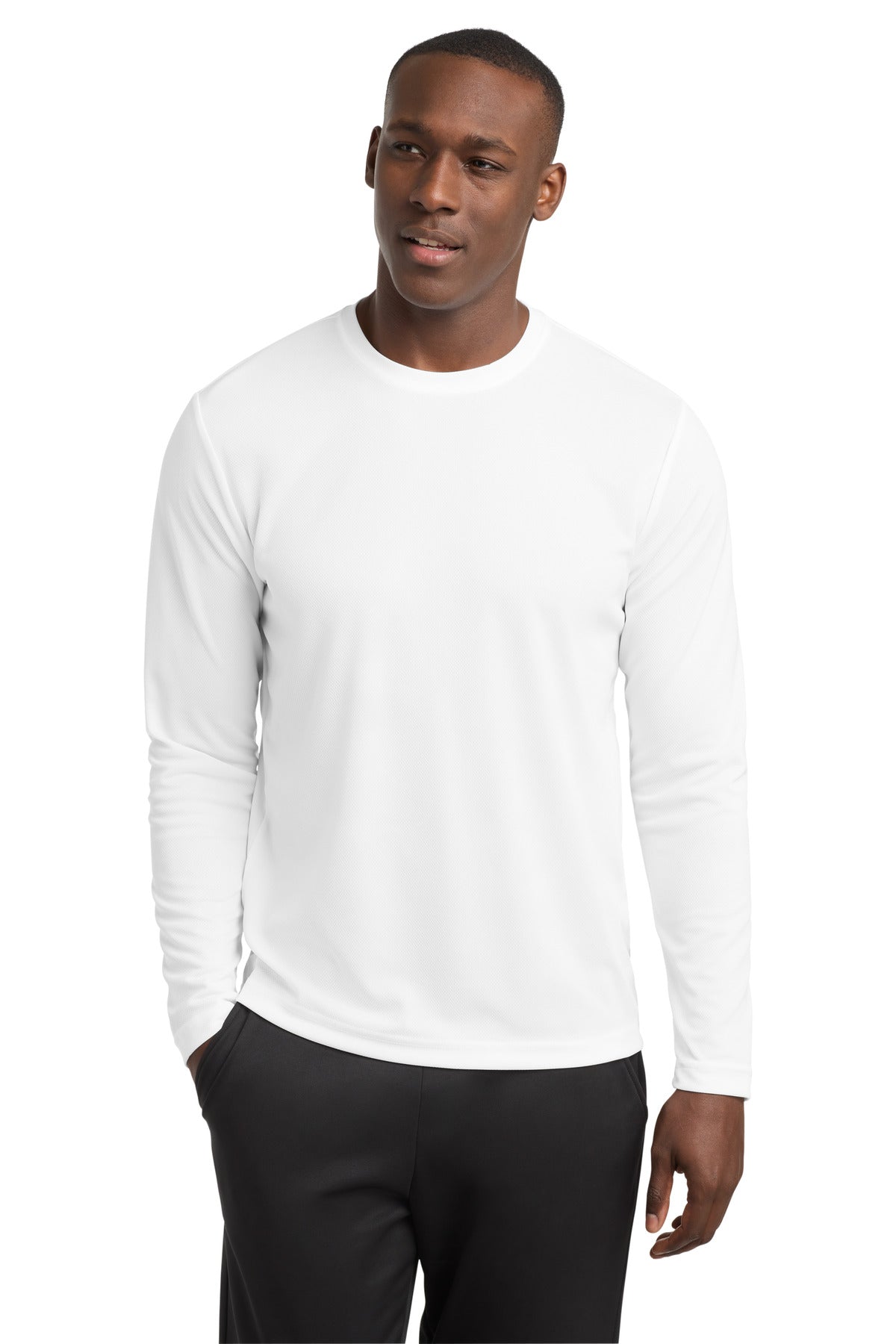 Sport-Tek PosiCharge RacerMesh Long Sleeve Tee - White