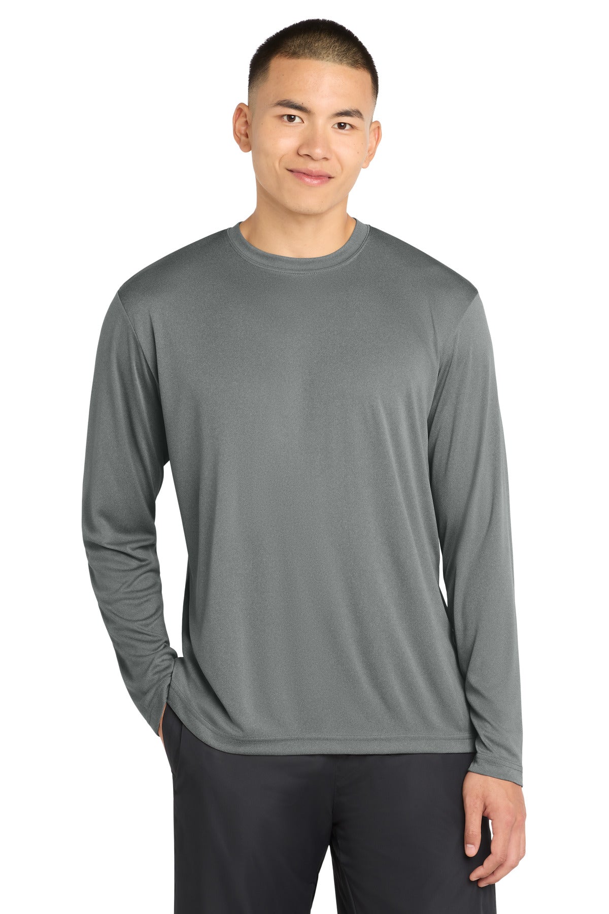 Sport-Tek Long Sleeve PosiCharge Competitor Tee - Iron Grey Heather
