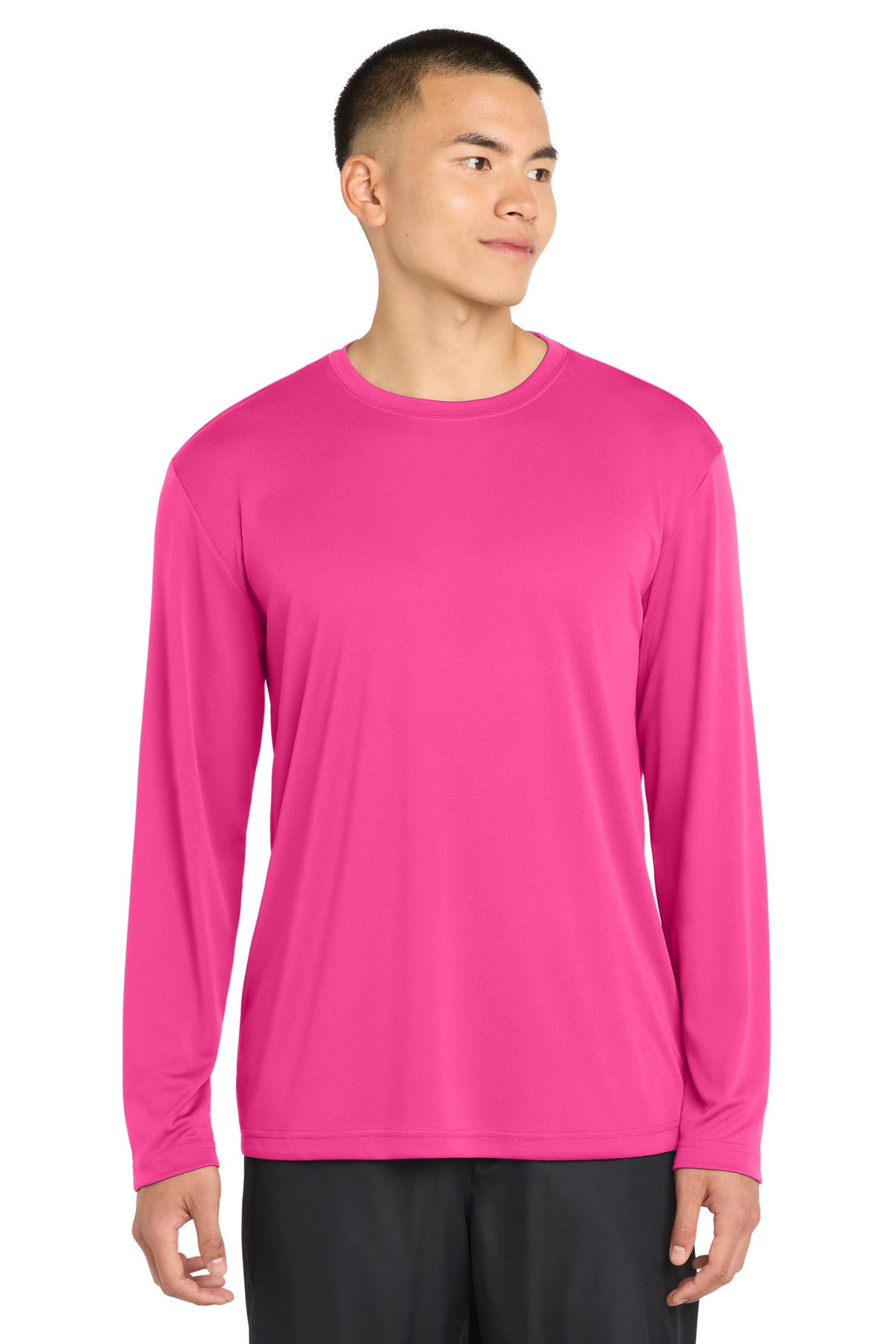 Sport-Tek Long Sleeve PosiCharge Competitor Tee - Neon Pink