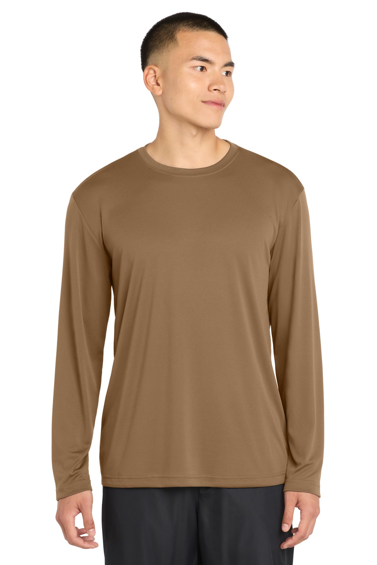 Sport-Tek Long Sleeve PosiCharge Competitor Tee - Woodland Brown