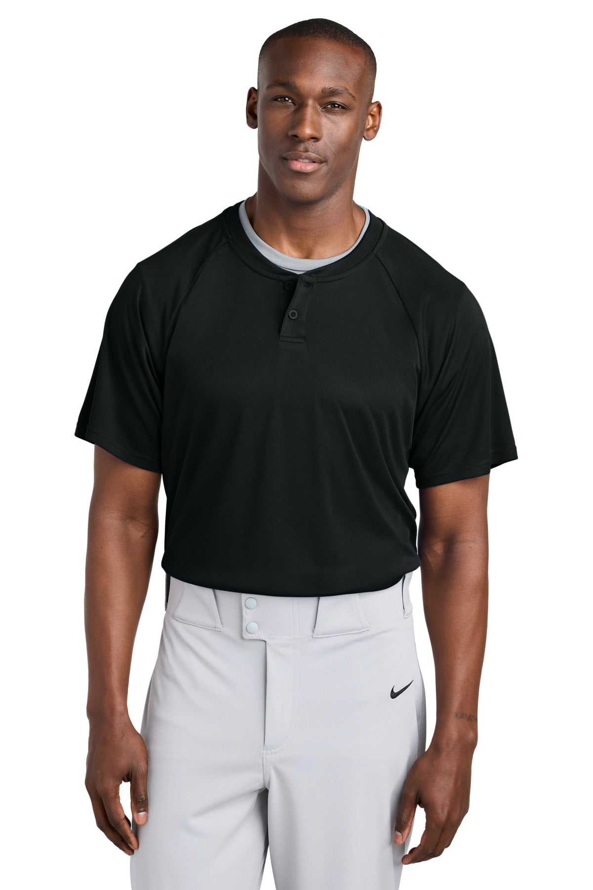 Sport-Tek PosiCharge Competitor 2-Button Henley - Black
