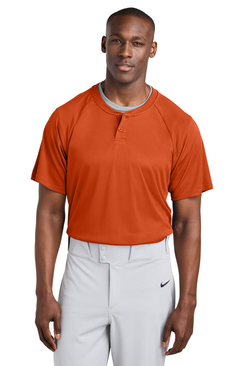 Sport-Tek PosiCharge Competitor 2-Button Henley - Deep Orange