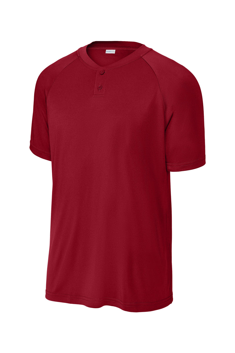 Sport-Tek PosiCharge Competitor 2-Button Henley - Deep Red