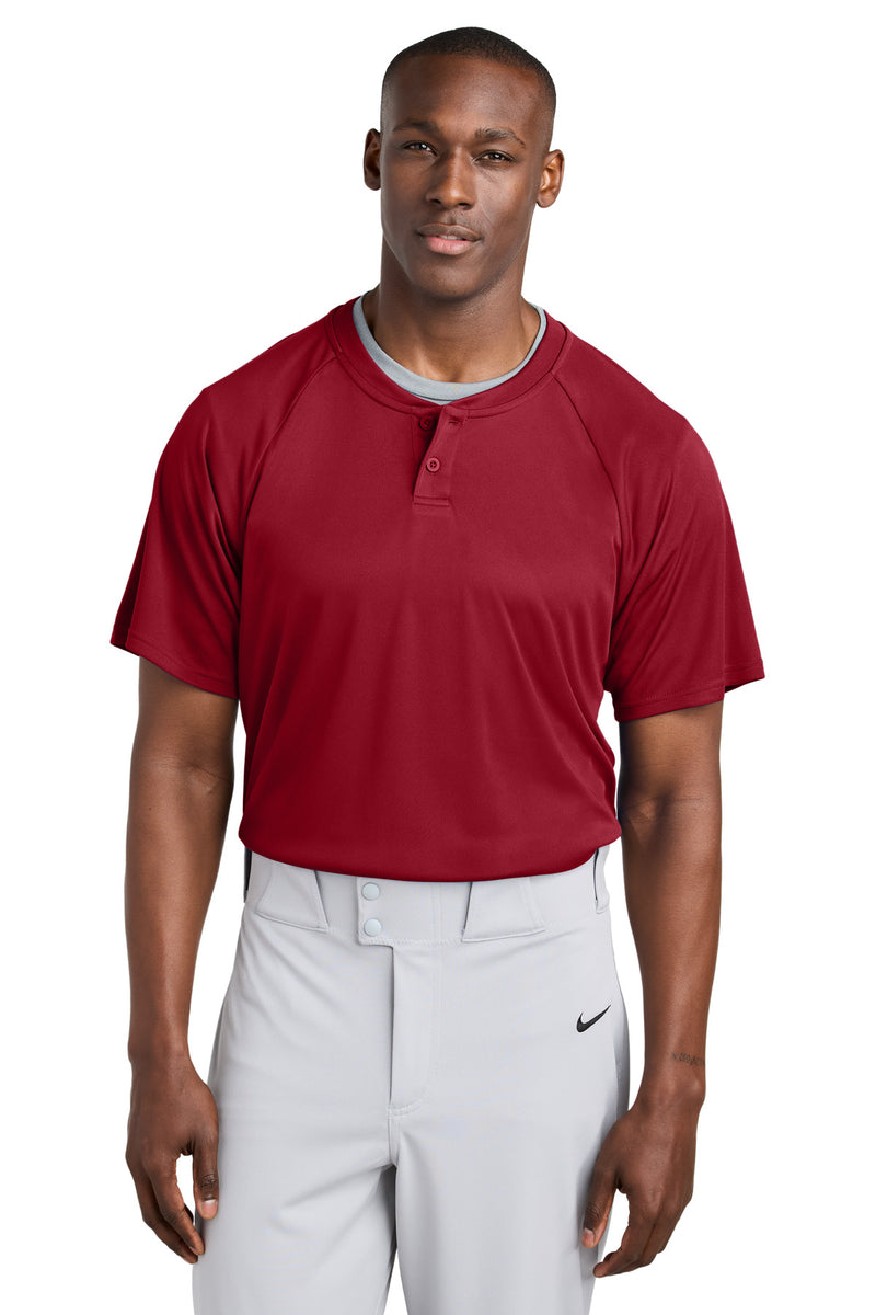 Sport-Tek PosiCharge Competitor 2-Button Henley - Deep Red