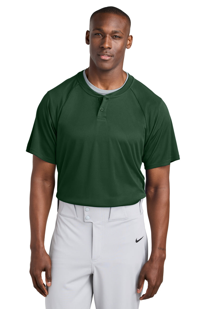 Sport-Tek PosiCharge Competitor 2-Button Henley - Forest Green
