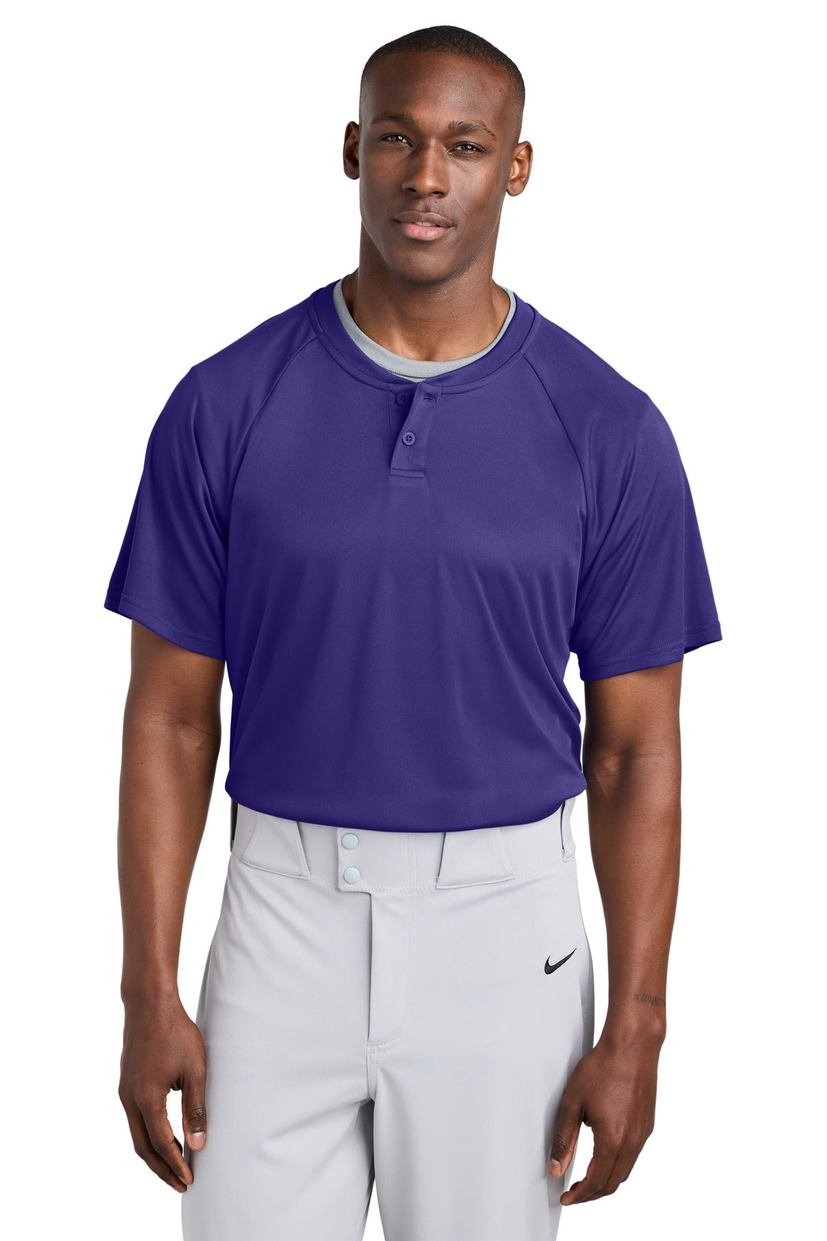 Sport-Tek PosiCharge Competitor 2-Button Henley - Purple