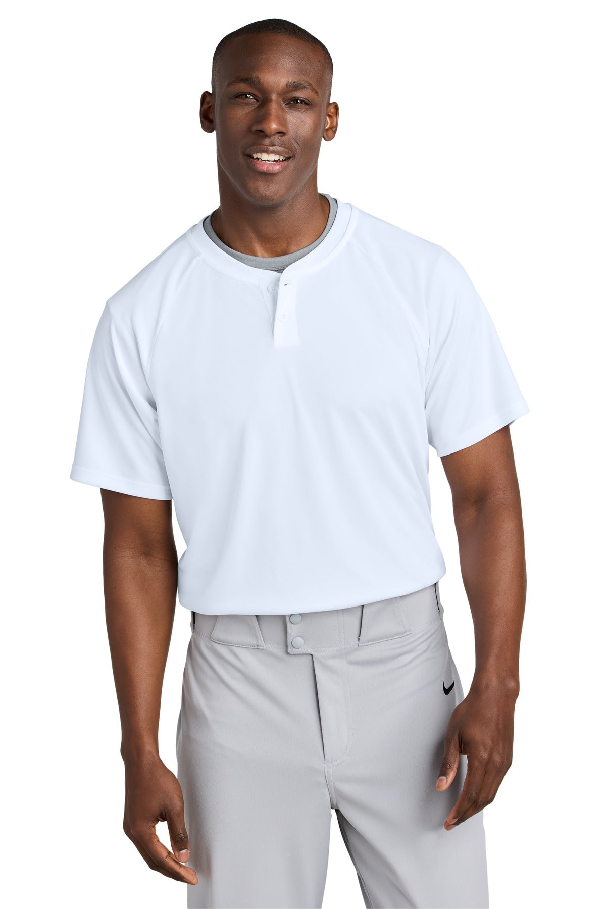 Sport-Tek PosiCharge Competitor 2-Button Henley - White