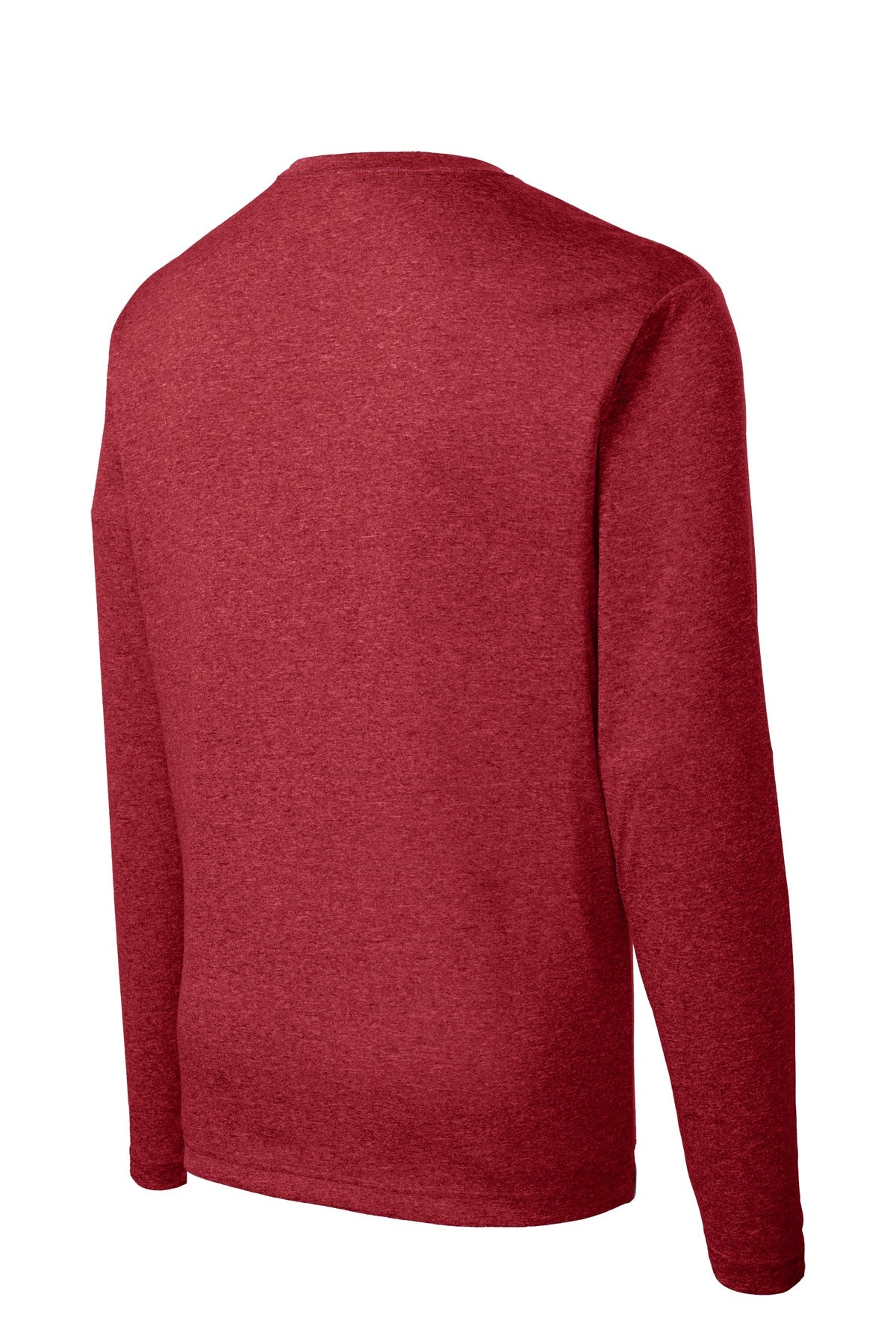 Sport-Tek Long Sleeve Heather Contender Tee - Scarlet Heather