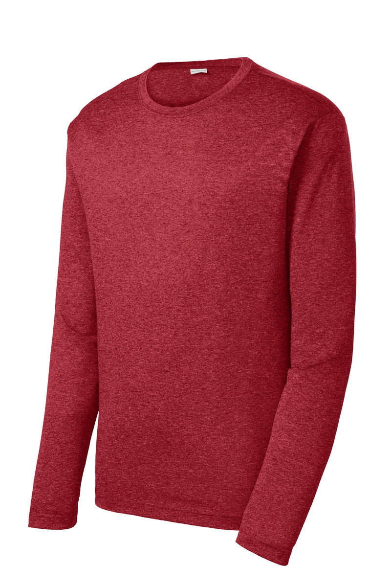 Sport-Tek Long Sleeve Heather Contender Tee - Scarlet Heather