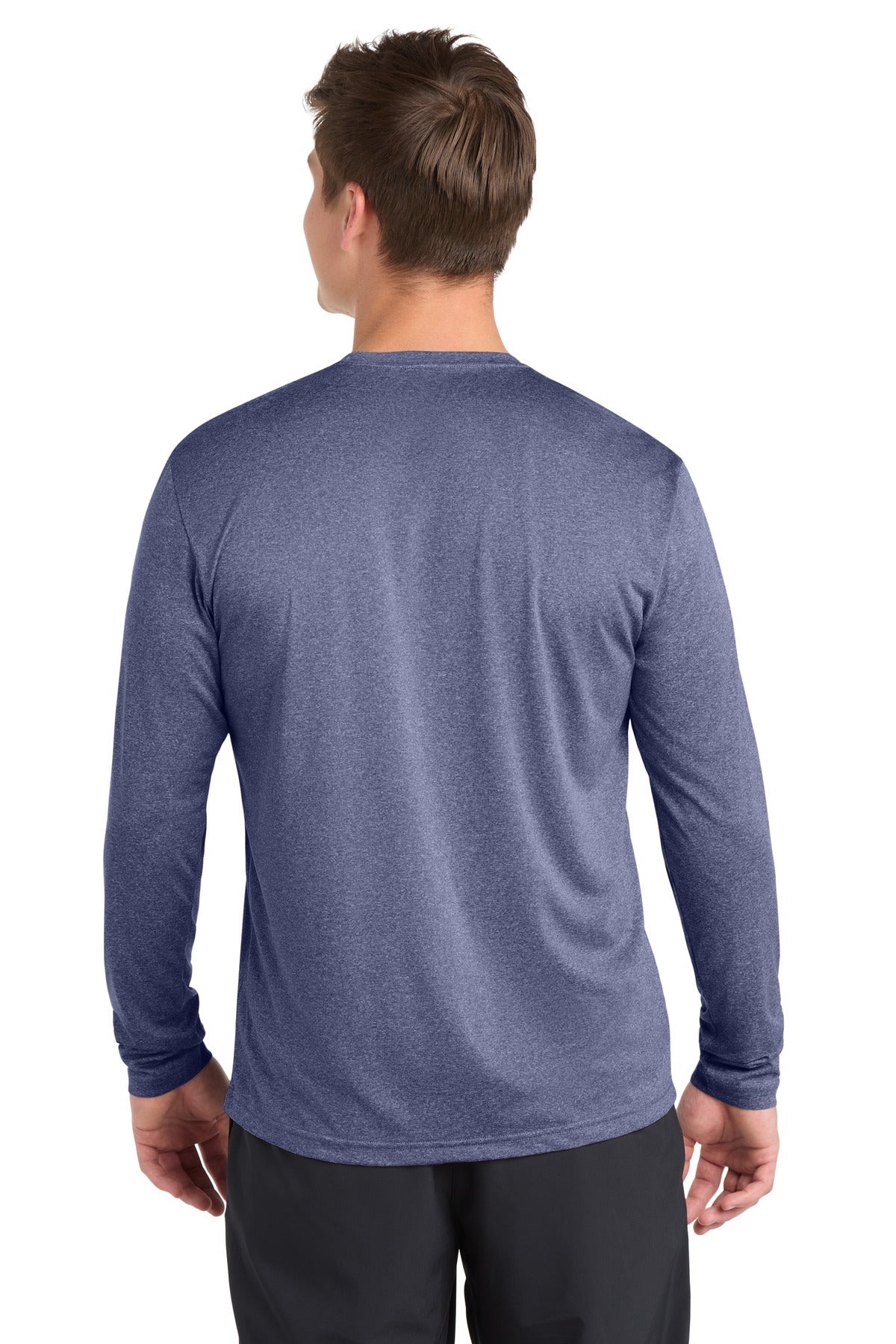 Sport-Tek Long Sleeve Heather Contender Tee - True Navy Heather