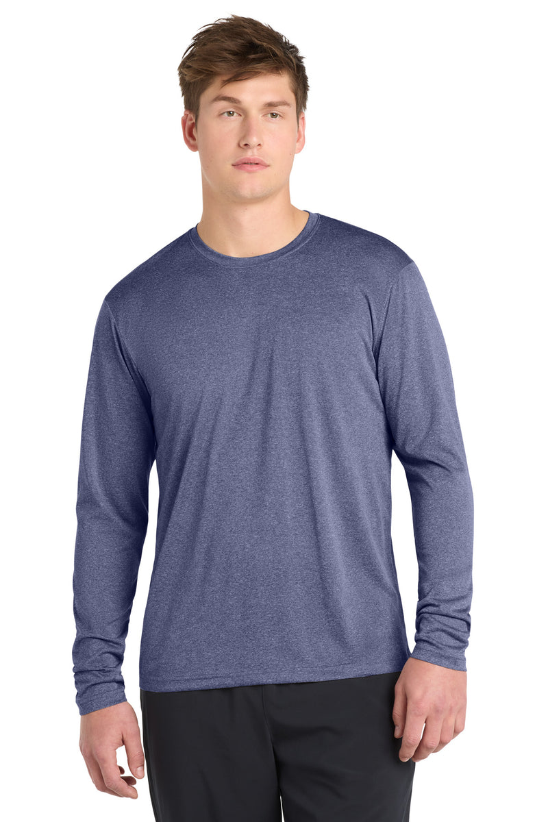 Sport-Tek Long Sleeve Heather Contender Tee - True Navy Heather