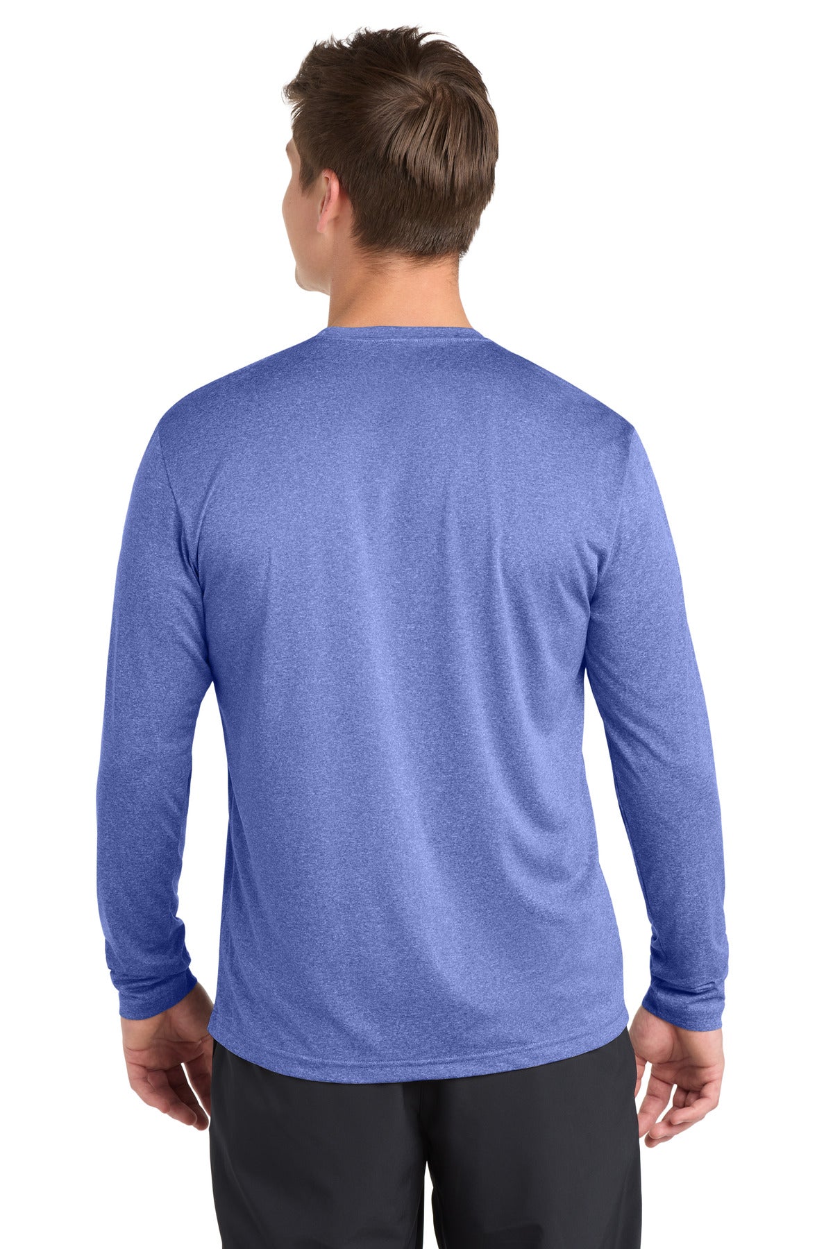 Sport-Tek Long Sleeve Heather Contender Tee - True Royal Heather