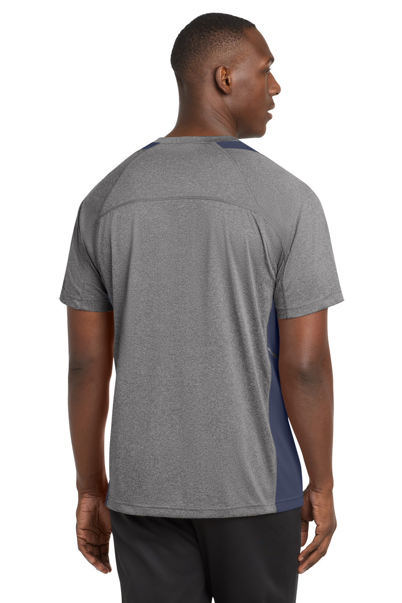 Sport-Tek Heather Colorblock Contender Tee - Vintage Heather/ True Navy