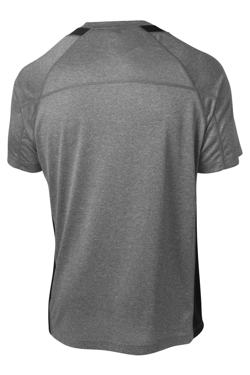 Sport-Tek Heather Colorblock Contender Tee - Vintage Heather/ Black