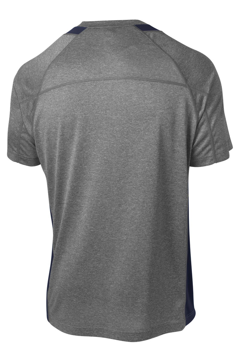 Sport-Tek Heather Colorblock Contender Tee - Vintage Heather/ True Navy